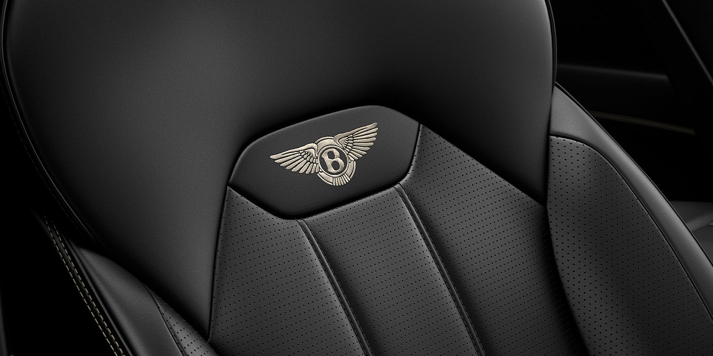 Bentley Maastricht Bentley Bentayga SUV seat detail in Beluga black hide