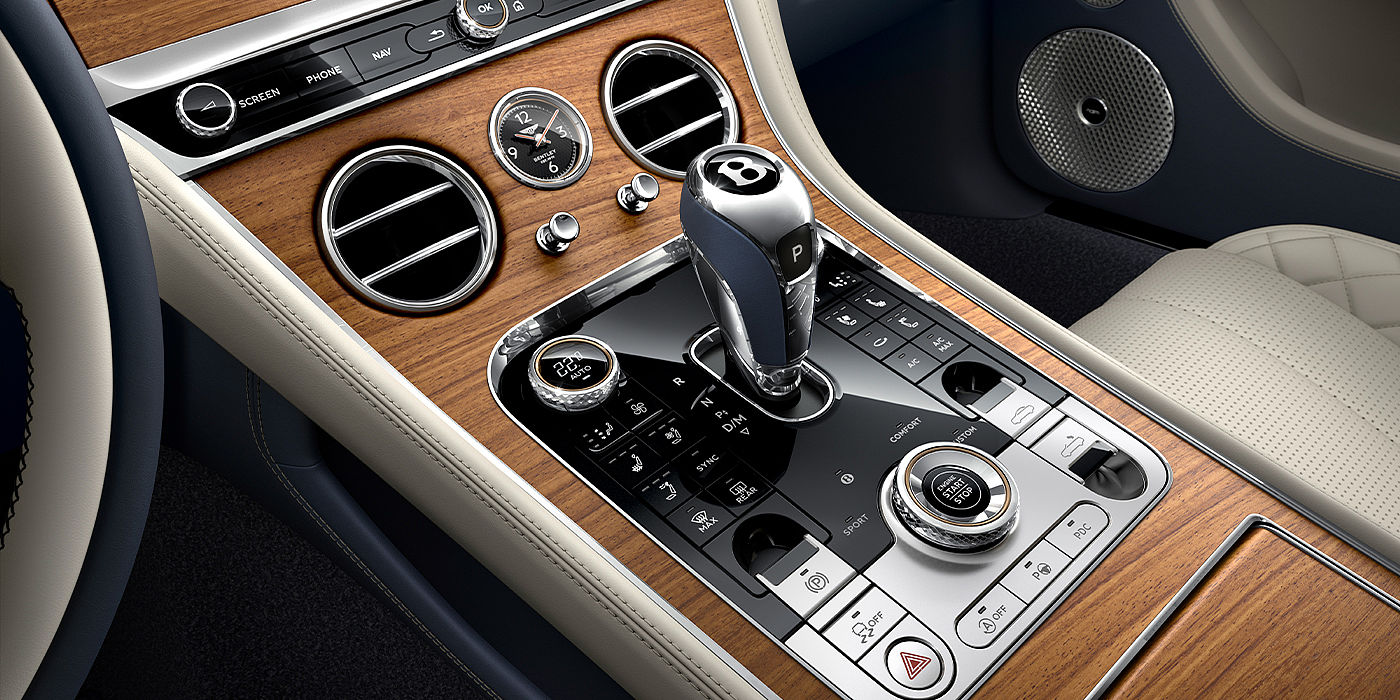 Bentley Maastricht Bentley Continental GTC Azure convertible front interior console detail
